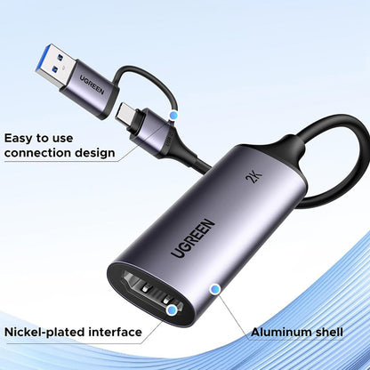 Adattatore Audio e Video USB-A / USB-C - HDMI UGREEN CM629 (15389), Grigio