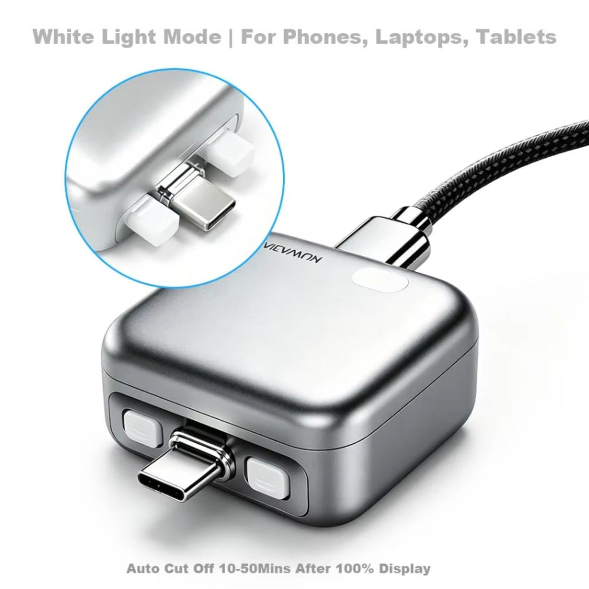 Forward KH-51 USB-C Auto Disconnect Car Adapter for Power Supply with Automatic Disconnection and Battery Protection, Silver