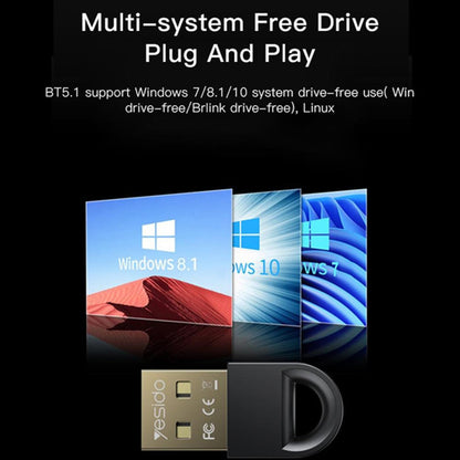 Adaptateur Bluetooth USB Yesido YAU34, Noir