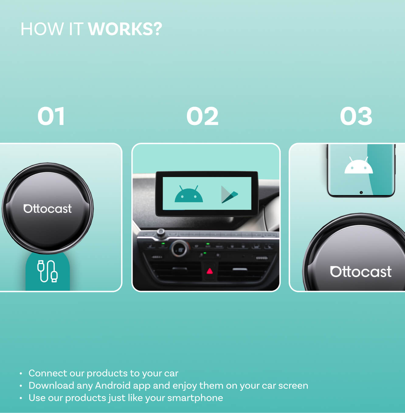 Wireless Carplay / Android Auto Adapter Ottocast OttoAibox P3 Pro für Apple iPhone / Android Series PCS61-T