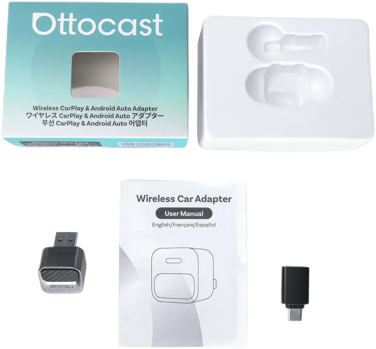 Wireless Carplay / Android Auto Adapter Ottocast Mini Pico Style B for Apple iPhone / Android Series CA525-T3