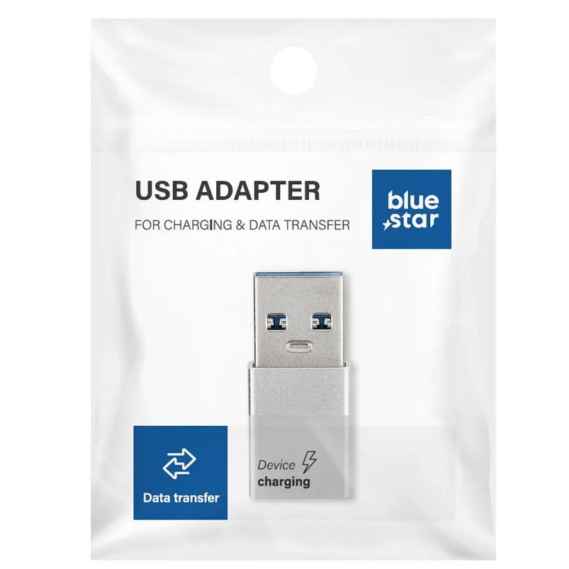 Adaptateur de Données et de Charge USB-C - USB-A Blue Star, Blanc