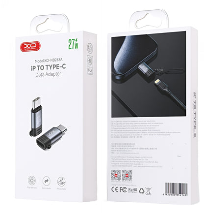 Adaptateur de données et de charge Lightning - USB-C XO Design NB263A, Noir