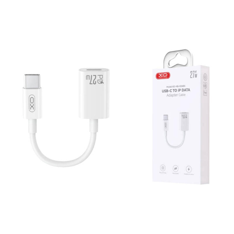 Daten- und Ladeadapter USB-C - Lightning XO Design NB-R268A, Weiß
