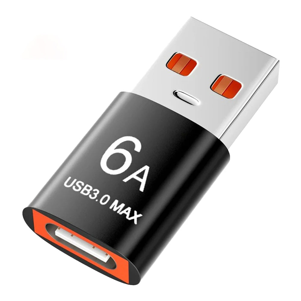 USB-C - USB-A Daten- und Ladeadapter Techsuit A5 HyperPort, Schwarz Orange
