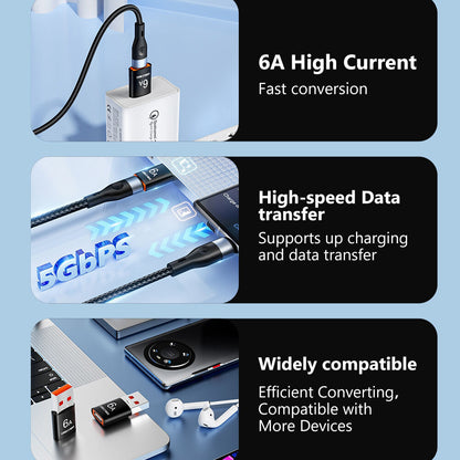 USB-C - USB-A Daten- und Ladeadapter Techsuit A5 HyperPort, Schwarz Orange