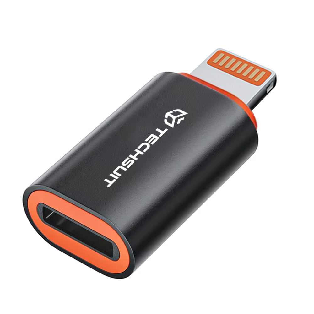 USB-C - Lightning Daten- und Ladeadapter Techsuit A3 HyperPort, Schwarz Orange