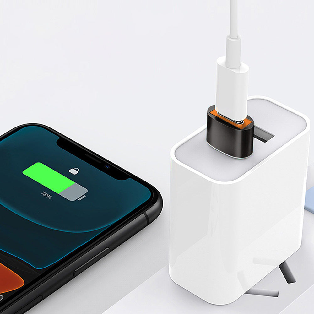 Adattatore Dati e Ricarica USB-C - USB-A Techsuit A7 HyperPort, Nero Arancione