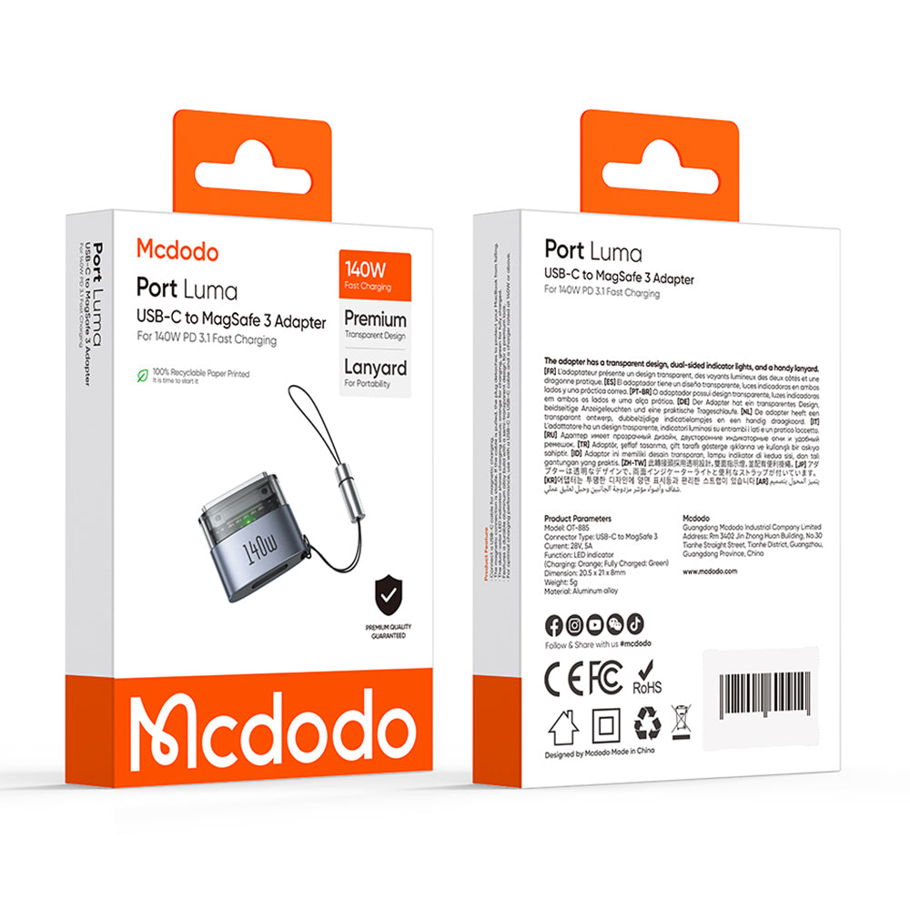 Adaptateur de charge USB-C - MagSafe 3 McDodo OT-8850, Noir