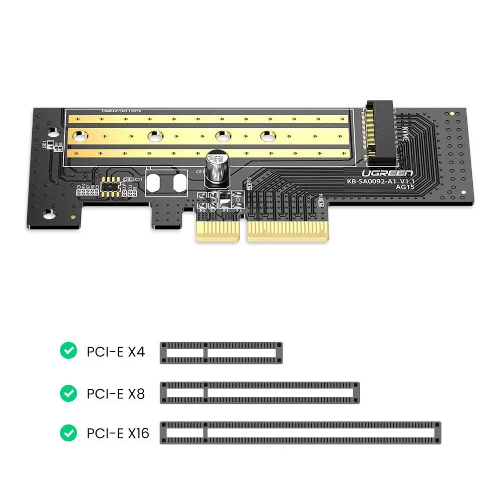 Adaptateur Interface SSD UGREEN CM302 (70503), NVMe M.2 - PCIe 3.0 X4