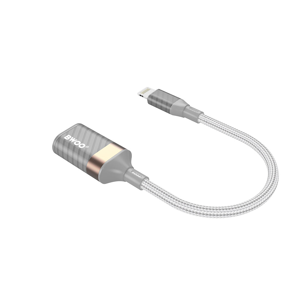 OTG Lightning - USB-A BWOO BZ70 Adapter, Grau