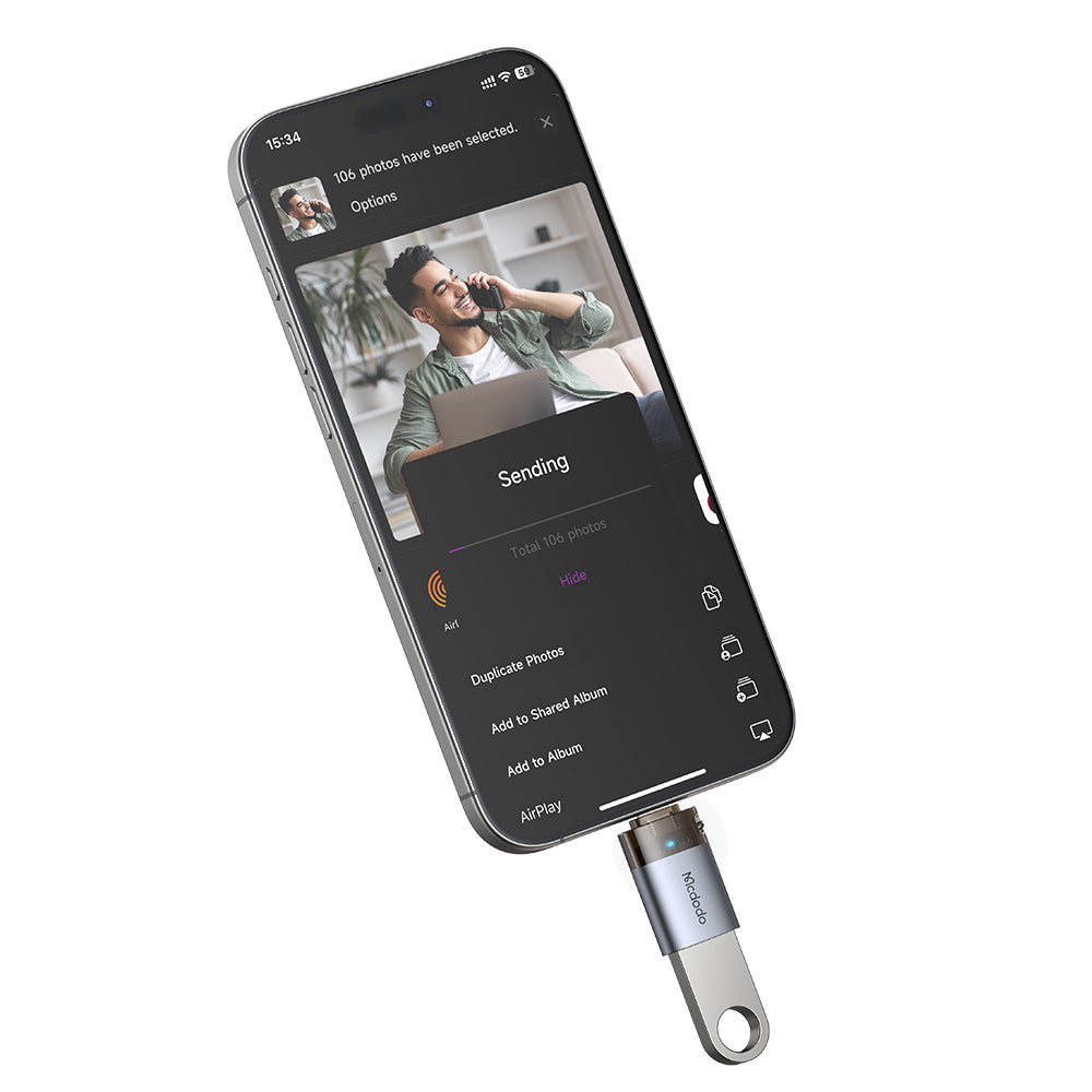 OTG Lightning - USB-A McDodo OT-7390 Adapter, Schwarz