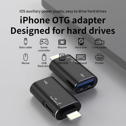 Adattatore OTG Lightning - USB-A Techsuit A18 AluVoltX, Nero