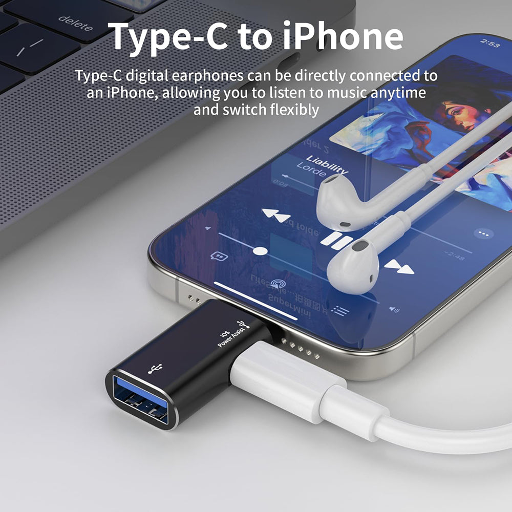 Adattatore OTG Lightning - USB-A Techsuit A18 AluVoltX, Nero