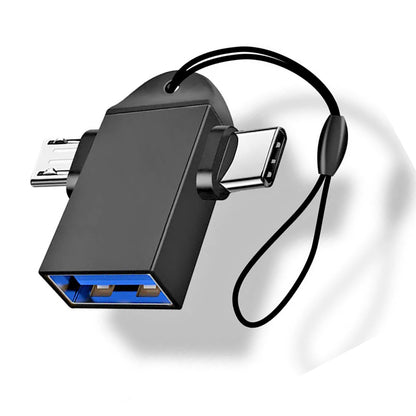 Adattatore OTG microUSB / USB-C - USB-A Techsuit A16 TwoVoltX, Nero