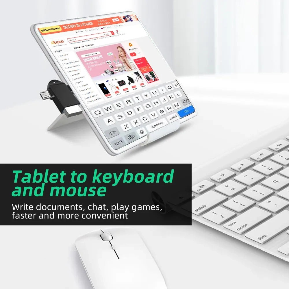 Adattatore OTG microUSB / USB-C - USB-A Techsuit A16 TwoVoltX, Nero