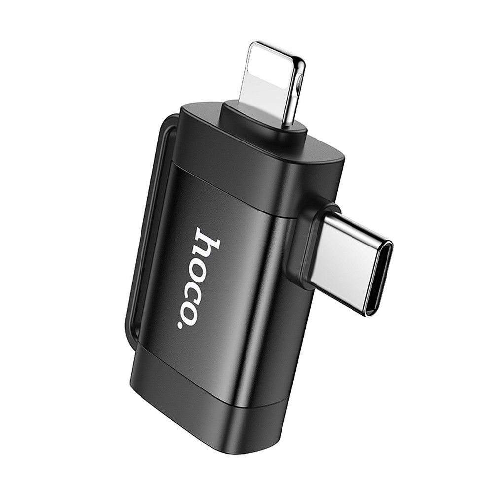 OTG Adapter USB-C / Lightning - USB-A HOCO UA31F, Schwarz