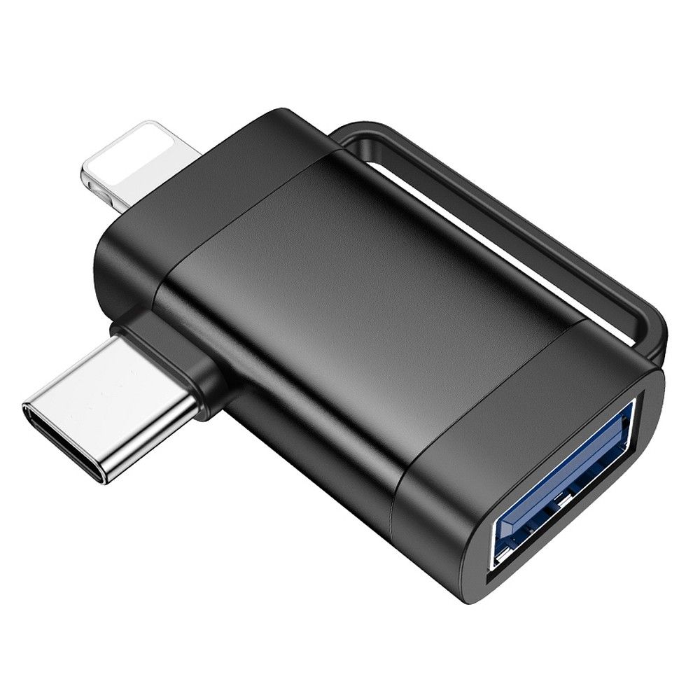 OTG Adapter USB-C / Lightning - USB-A HOCO UA31F, Schwarz