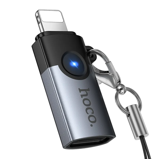 Adaptateur de données et de charge USB-C - Lightning HOCO UA46A, Gris