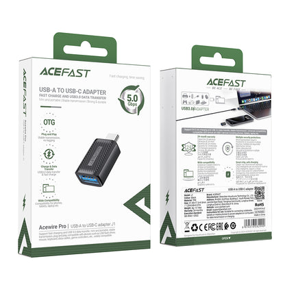OTG Adapter USB-C - USB-A Acefast J1, Schwarz