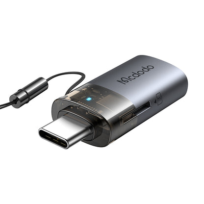 USB-C McDodo OT-7600 Kartenleser, USB-A (OTG) - microSD, Schwarz