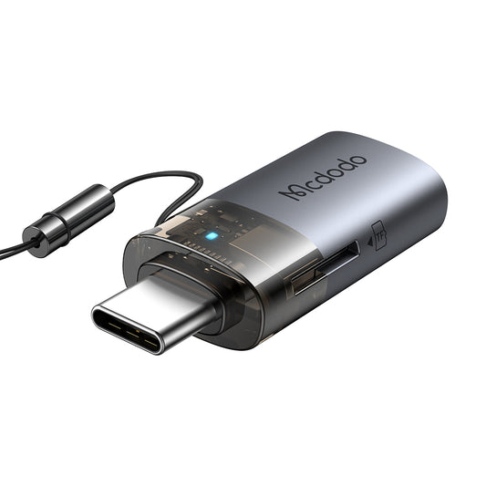 Lettore di schede USB-C McDodo OT-7600, USB-A (OTG) - microSD, Nero