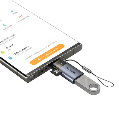 USB-C McDodo OT-7600 Kartenleser, USB-A (OTG) - microSD, Schwarz