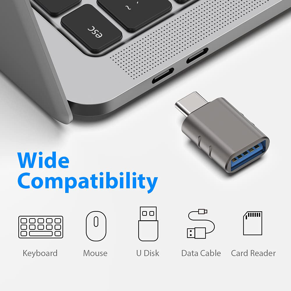OTG Adapter USB-C - USB-A Techsuit A10 SlateVolt, Grau