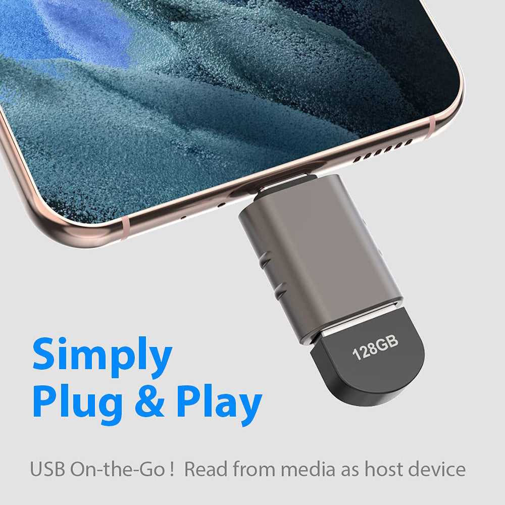OTG Adapter USB-C - USB-A Techsuit A10 SlateVolt, Grau