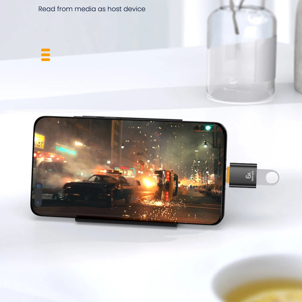 OTG Adapter USB-C - USB-A Techsuit A2 HyperPort, Schwarz Orange