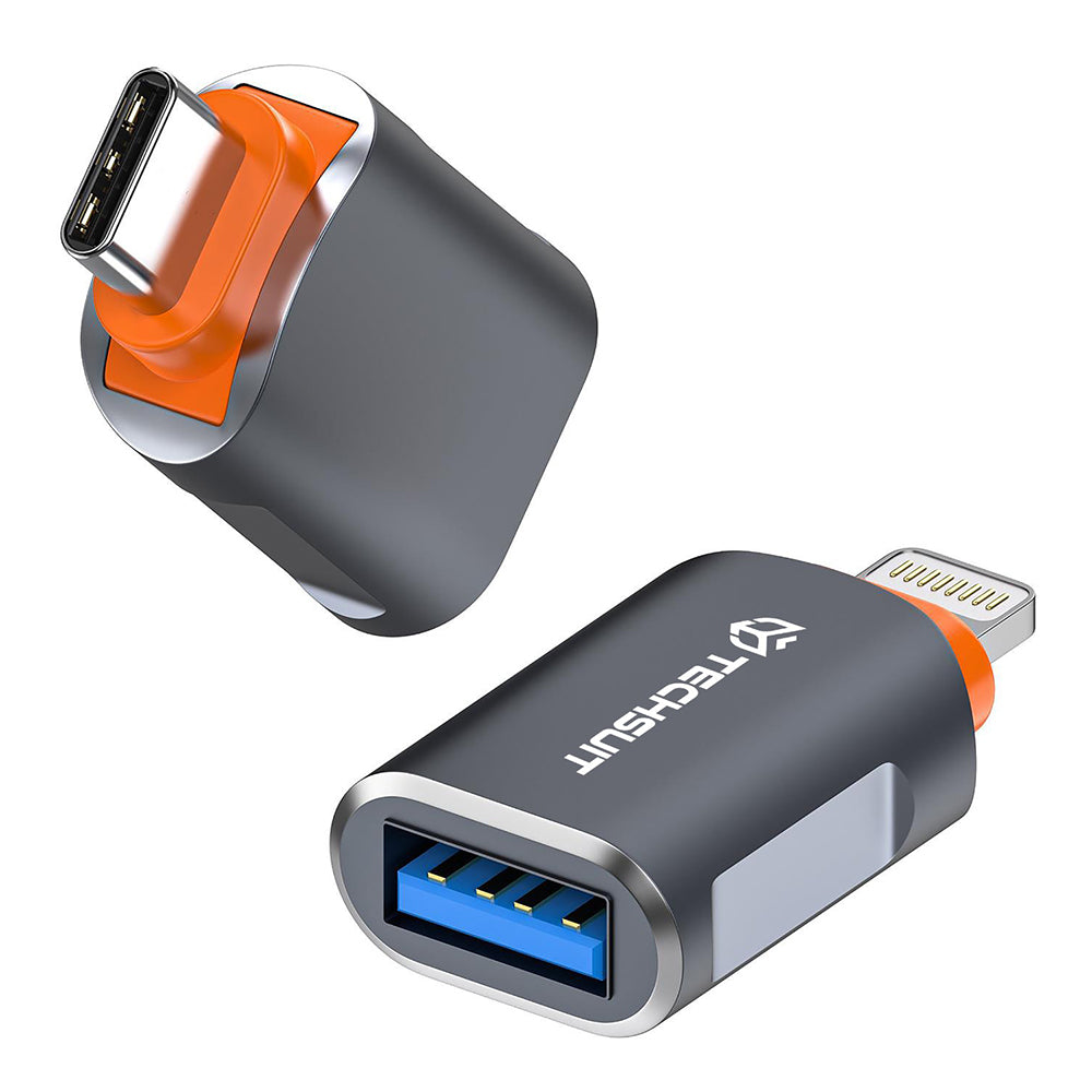 OTG Adapter USB-C - USB-A Techsuit A9 SlateVolt, Grau Orange