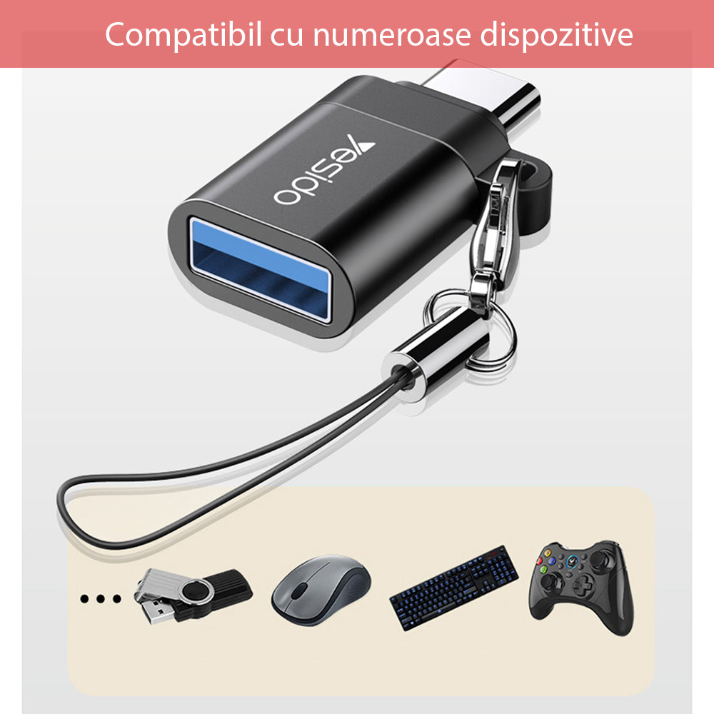 OTG Adapter USB-C - USB-A Yesido GS06, Schwarz