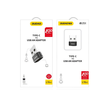 Adaptateur de données et de charge USB-C vers USB-A Dudao L16AC, noir