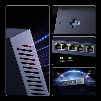 Switch di rete UGREEN 35048EU, 5 x RJ45, Grigio