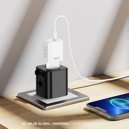 Adaptateur Réseau XO Design WL28 Travel US / UK / AU / CN / EU, Noir