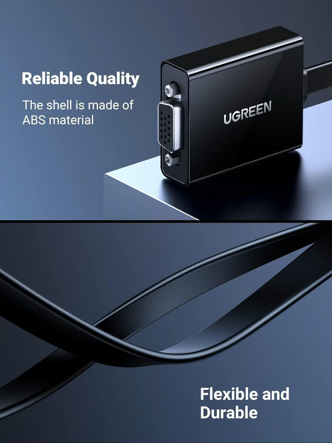 UGREEN CM611 Videoadapter (90813), HDMI - VGA, 1080P, Schwarz