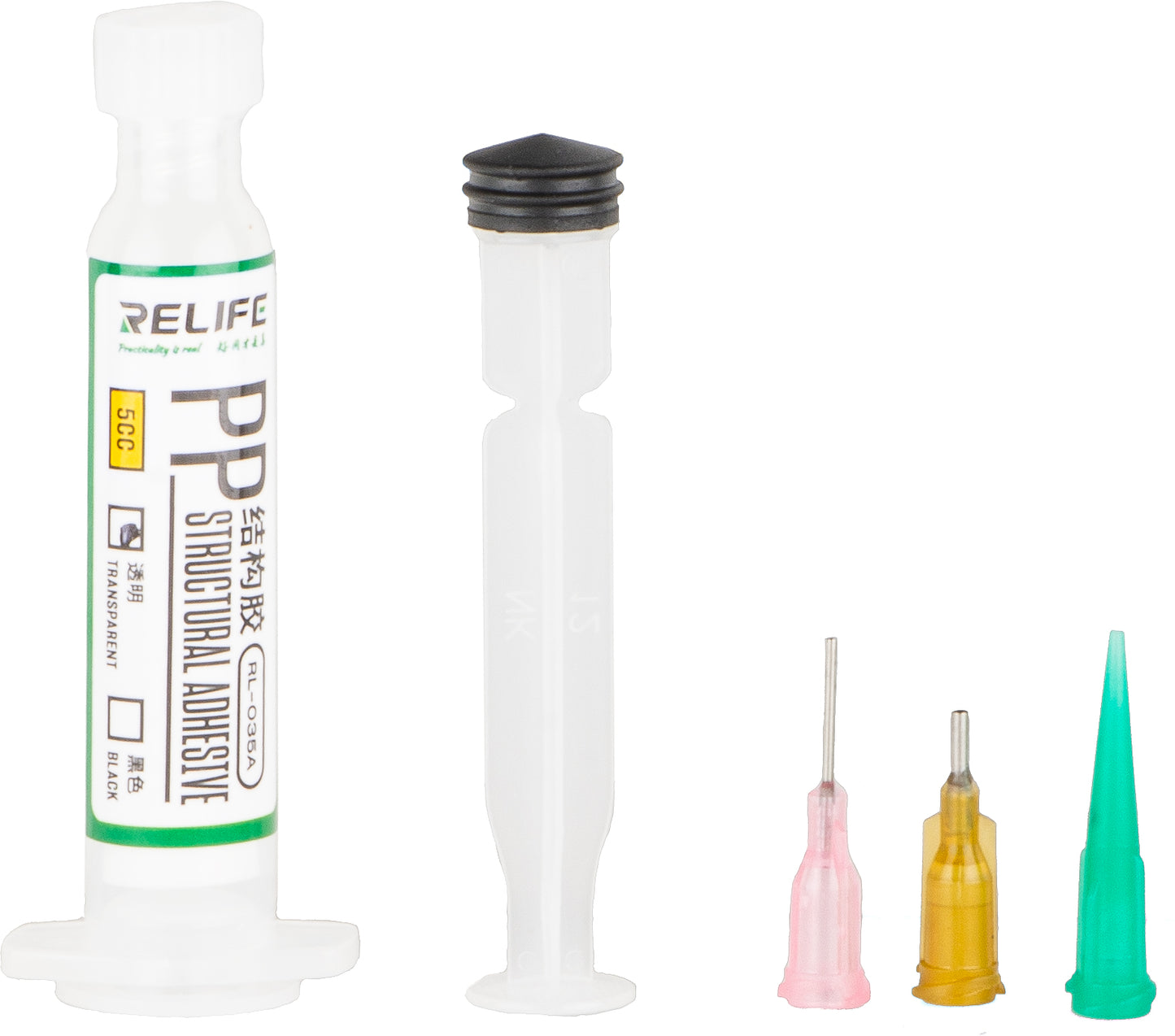 Colla Liquida Relife RL-035A PP, Tipo Siringa, 5ml, Trasparente
