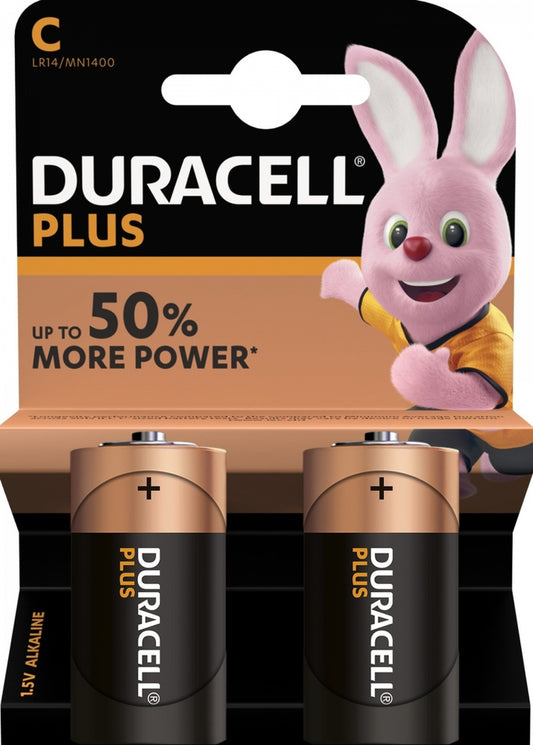 Batteria Duracell Plus, LR14, Set 2 pezzi