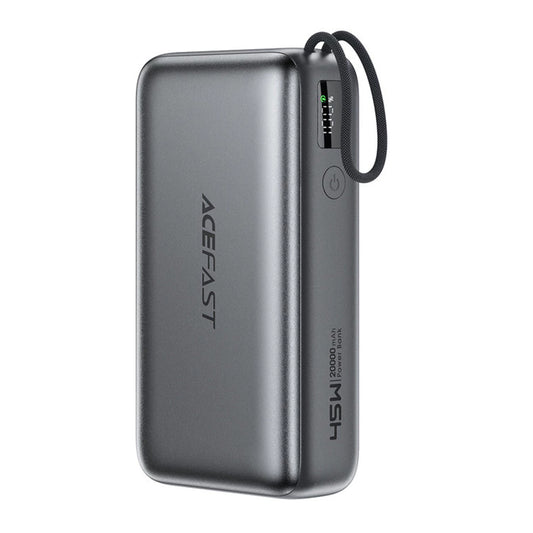 Externer Akku Acefast M34, 20000mAh, 45W, QC + PD, 1 x USB-A - 2 x USB-C, Grau