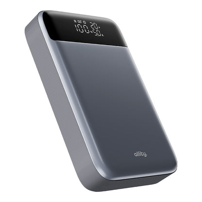 Batterie Externe Allity. APB-200 PocketPower, 19200mAh, 130W, QC + PD, 1 x USB-A - 2 x USB-C, Gris