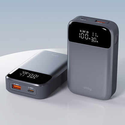Batteria Esterna Allity. APB-200 PocketPower, 10000mAh, 33W, QC + PD, 1 x USB-A - 1 x USB-C, Grigio