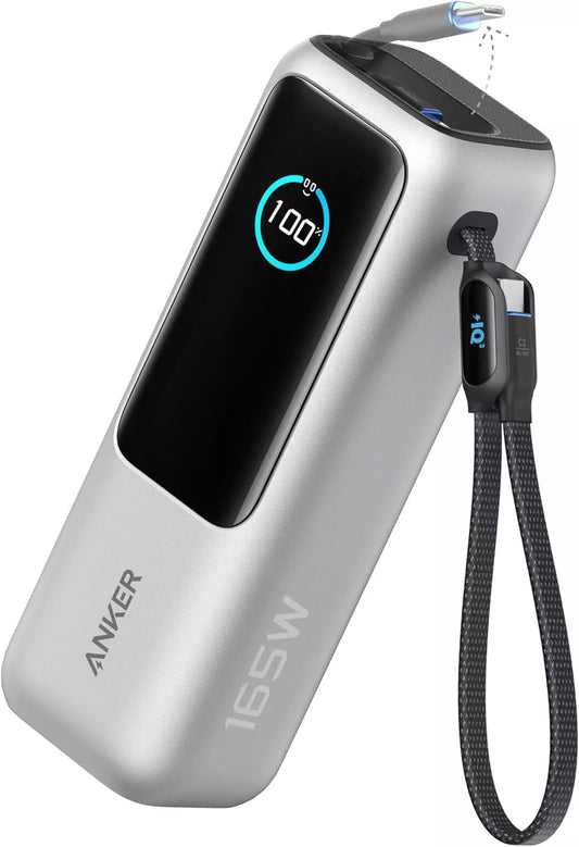 Externer Akku Anker, 25000mAh, 165W, QC + PD, 1 x USB-A - 3 x USB-C, Silber A1695H41