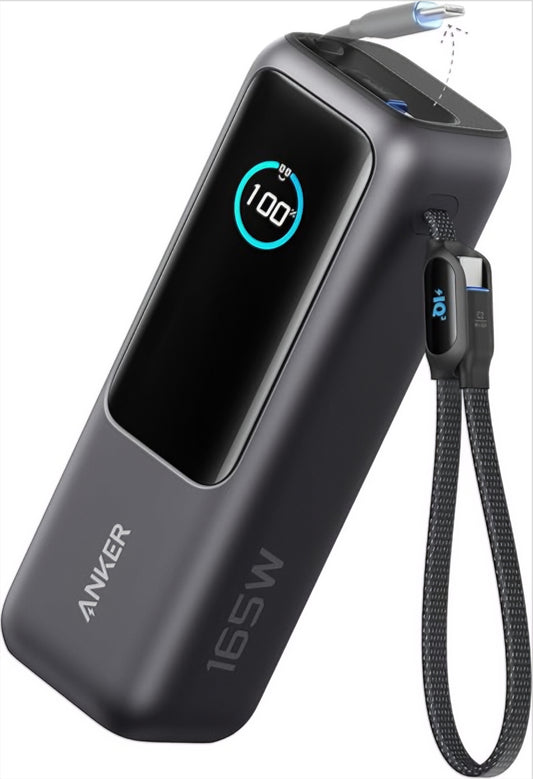 Externe Batterie Anker, 25000mAh, 165W, QC + PD, 1 x USB-A - 3 x USB-C, Grau, Wiederaufbereitet A1695H11