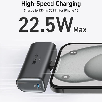 Batteria Esterna Anker Nano, 5000mAh, 22.5W, PD, 2 x USB-C, Nera A1653H11