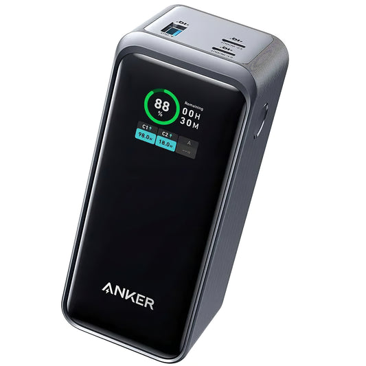 Externer Akku Anker Prime, 20000mAh, 200W, QC + PD, 1 x USB-A - 2 x USB-C, Schwarz, Wiederverpackt A1336011
