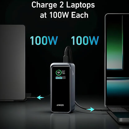 Externer Akku Anker Prime, 20000mAh, 200W, QC + PD, 1 x USB-A - 2 x USB-C, Schwarz, Wiederverpackt A1336011