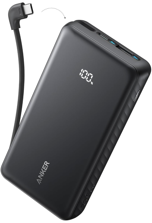 Anker Zolo External Battery, 10000mAh, 22.5W, QC + PD, 1 x USB-A - 2 x USB-C, Black A110DH11