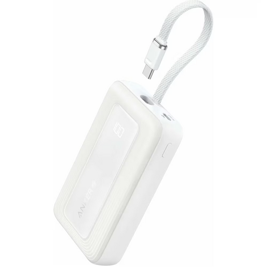 Batteria Esterna Anker Zolo, 20000mAh, 30W, QC + PD, 1 x USB-A - 2 x USB-C, Bianca A1689H21