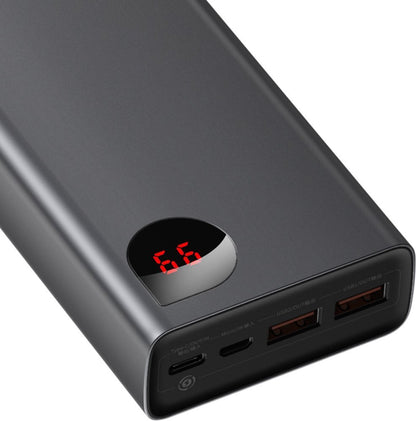 Externer Akku Baseus Adaman, 20000mAh, 65W, QC + PD, 1 x USB-C - 2 x USB-C, Schwarz, Wiederversiegelt PPIMDA-D01