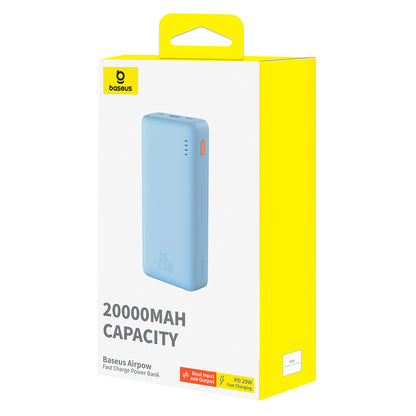 Batterie Externe Baseus Airpow, 20000mAh, 20W, QC + PD, 1 x USB-A - 1 x USB-C, Bleue P10022804313-00